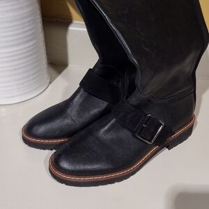 Woman's Franco Sarto Black Leather Tall Boots